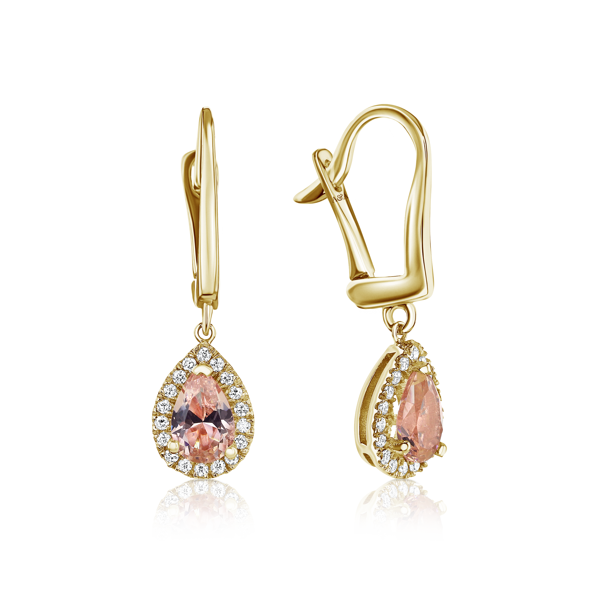 עגילי טיפה פינק (תלויים).